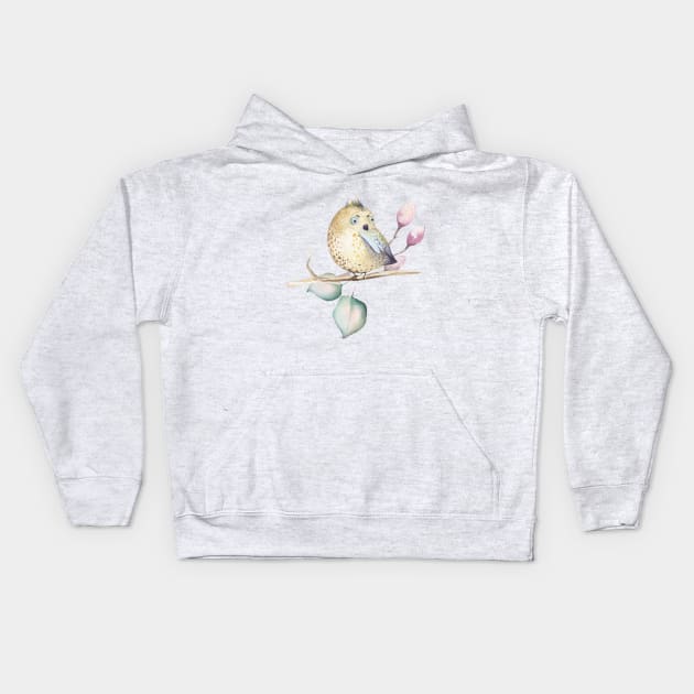 Cute yellow Birdie Kids Hoodie by VintageHeroes